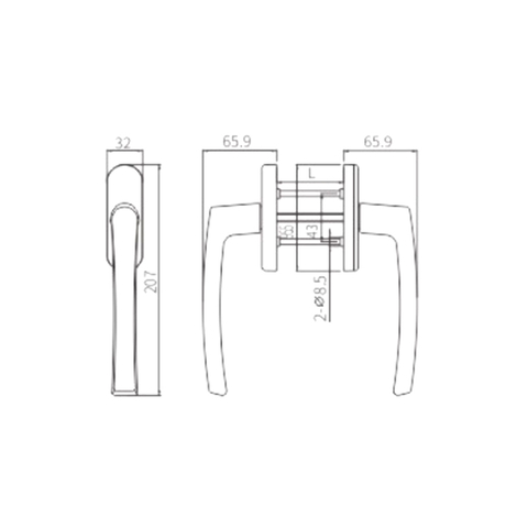  มือจับ UPVC PCZM22