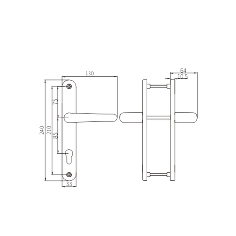 มือจับประตูบานเปิด FCZM01A