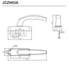 มือจับทรงเรียวสีบรอนซ์ JCZH03A