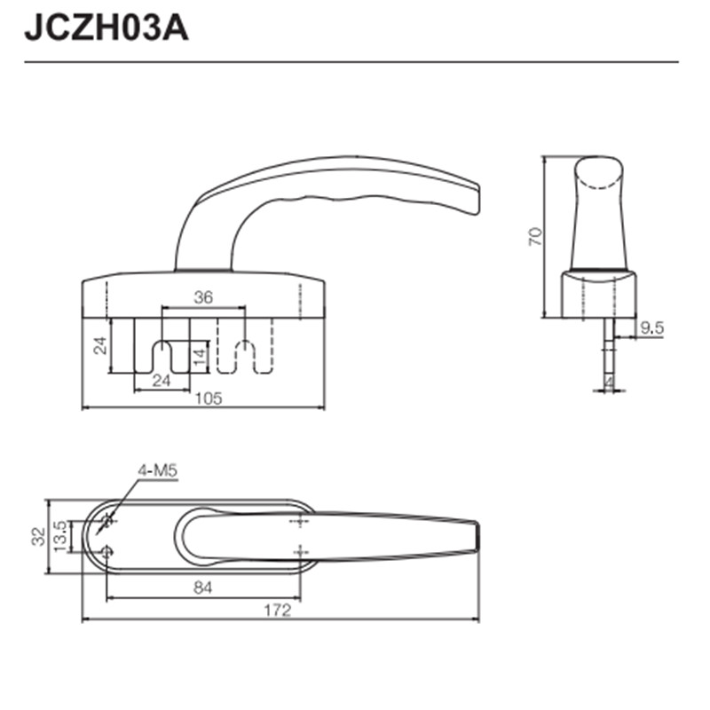 มือจับทรงเรียวสีบรอนซ์ JCZH03A