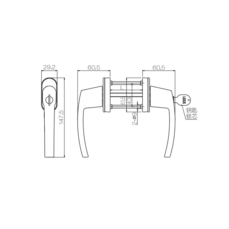 ประตูสวิงอลูมิเนียมอัลลอยด์ สีขาว มือจับ UPVC PCZ13C