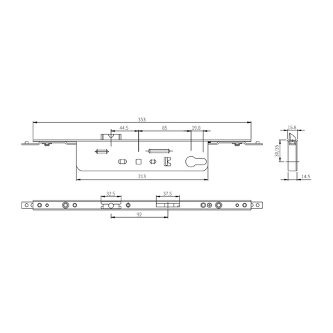 ตัวล็อคประตูทึบสแตนเลสแบบกำหนดเอง P8535 / P8530