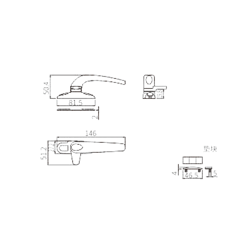 มือจับ UPVC Camlock PZY04R/L