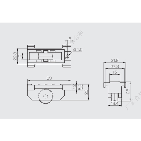 ลูกล้อบานเลื่อนเดี่ยวพลาสติกรักษาความปลอดภัย LBD07