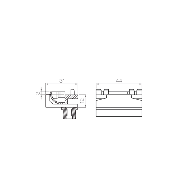 หัวเข็มขัดล็อคกลางหน้าต่าง UPVC PJK03