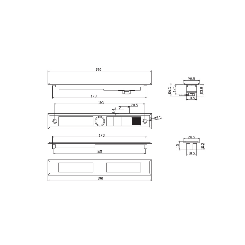 กลอนล็อคบานเลื่อน STG731B