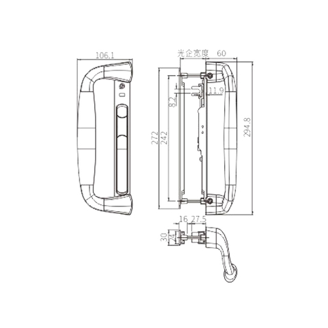 กลอนล็อคบานเลื่อน STG40A