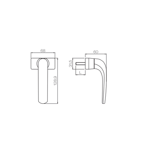 หน้าต่างบานเลื่อนอลูมิเนียมอัลลอยด์ที่ทันสมัย ​​UPVC Handle PCZM02