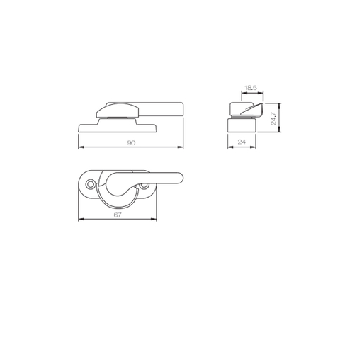 เครสเซนต์ล็อค PSB03R/L