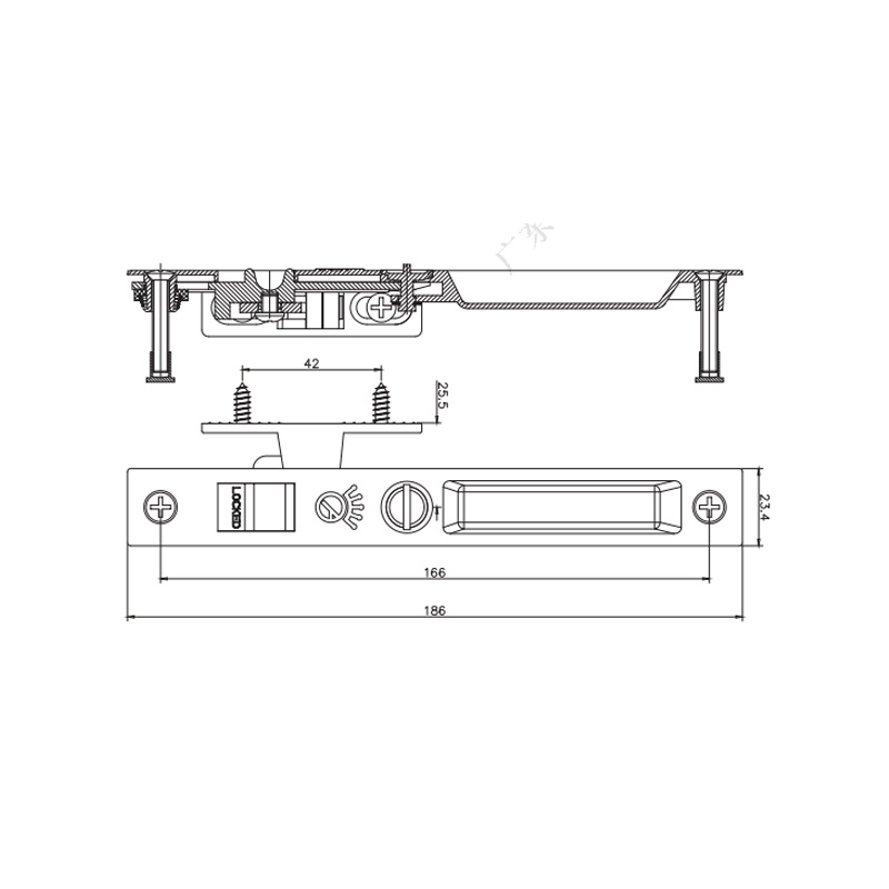 กลอนล็อคบานเลื่อน STG06A