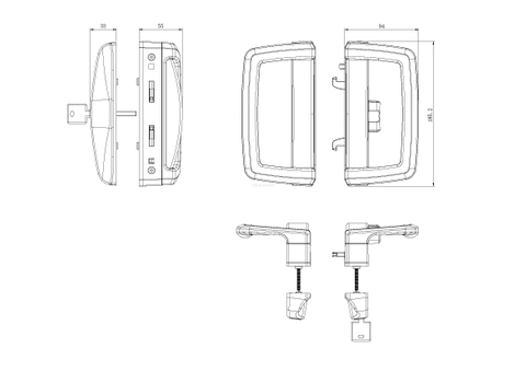 มือจับเลื่อนรูปตัว D MH-TTS09