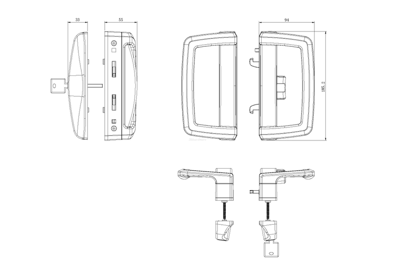 มือจับเลื่อนรูปตัว D MH-TTS09