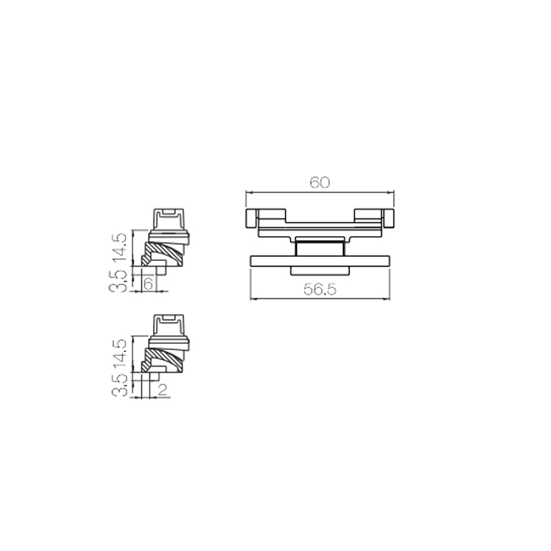 หัวเข็มขัดล็อคกลางหน้าต่าง UPVC PJK02